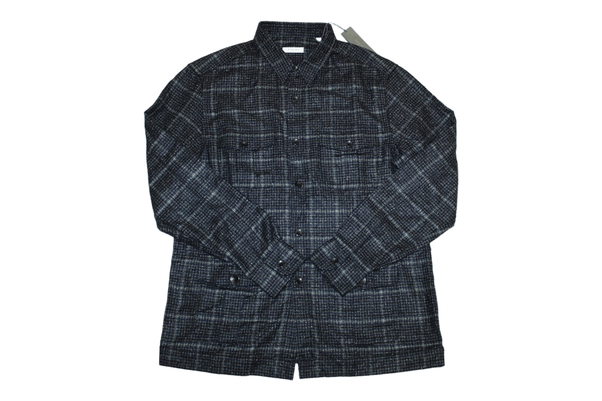 Boglioli 💥 Boglioli Plaid Wool Silk Blend Tweed Jacket Size US XL / EU 56 / 4 - 1 Thumbnail