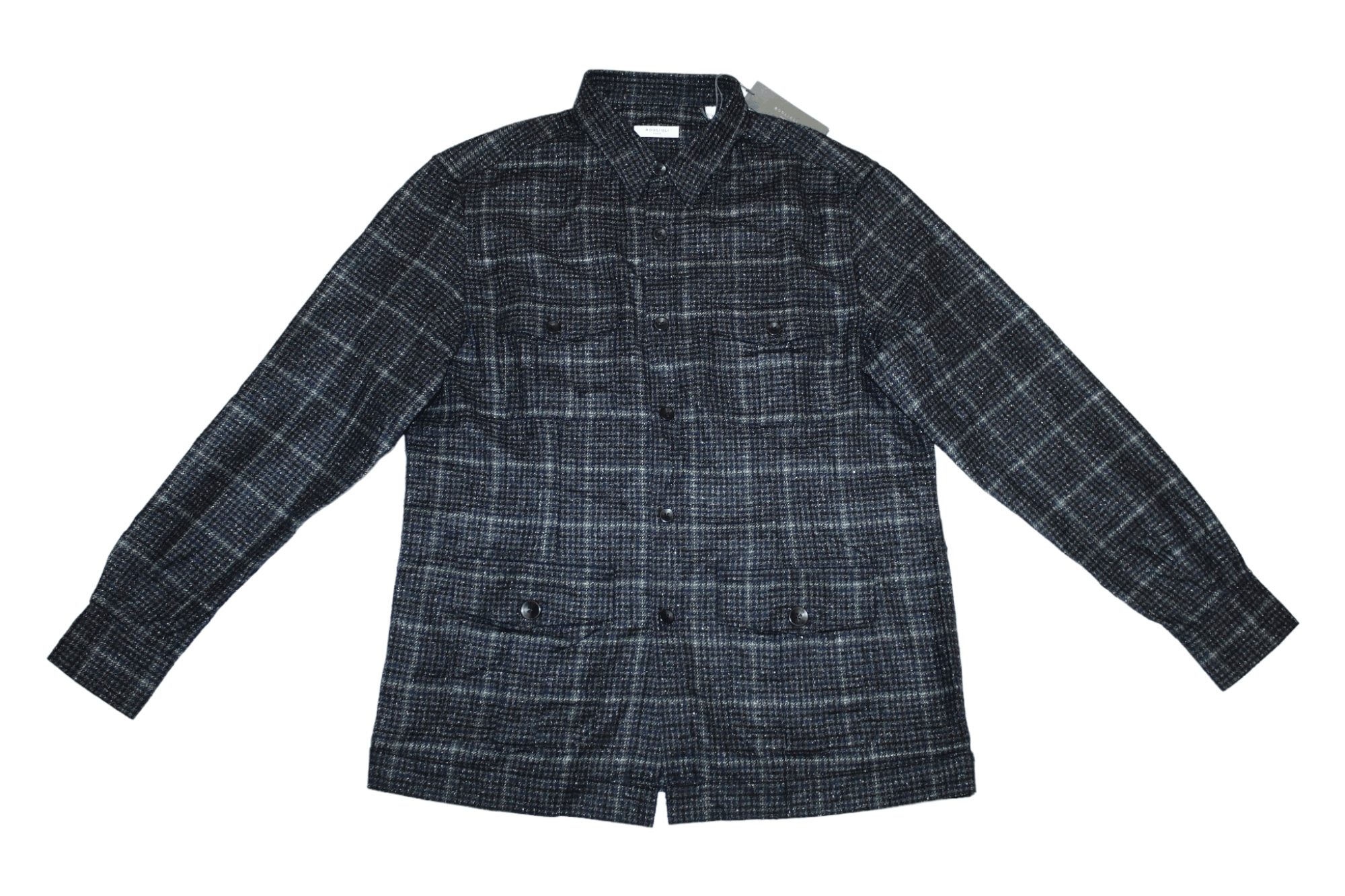 Boglioli 💥 Boglioli Plaid Wool Silk Blend Tweed Jacket Size US XL / EU 56 / 4 - 3 Thumbnail