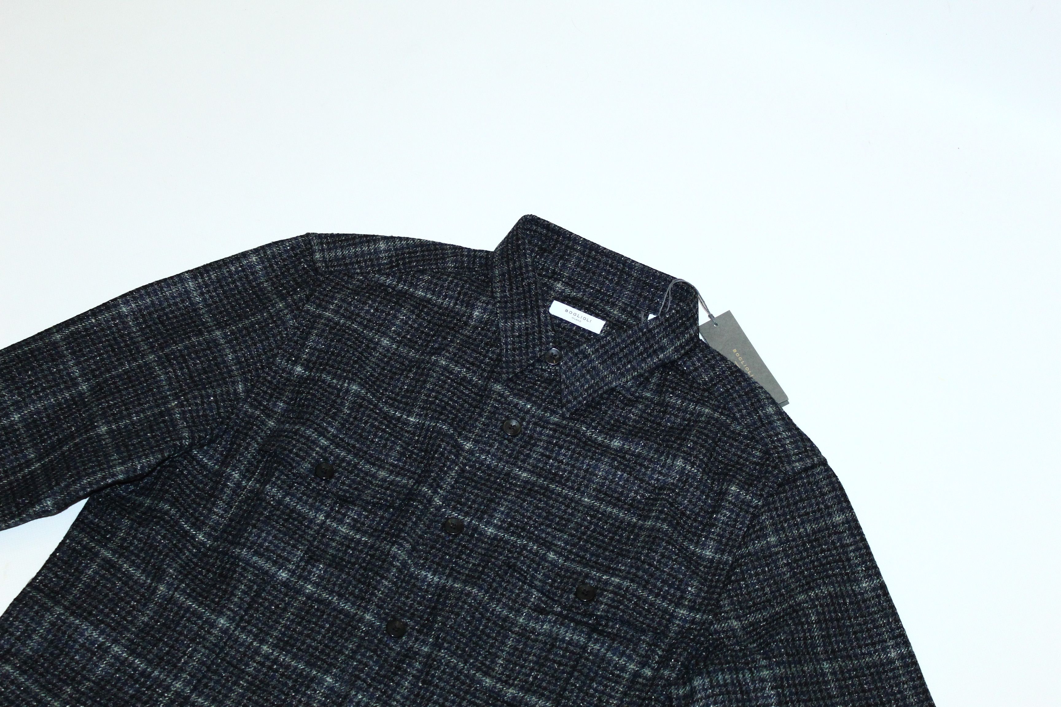 Boglioli 💥 Boglioli Plaid Wool Silk Blend Tweed Jacket Size US XL / EU 56 / 4 - 2 Thumbnail