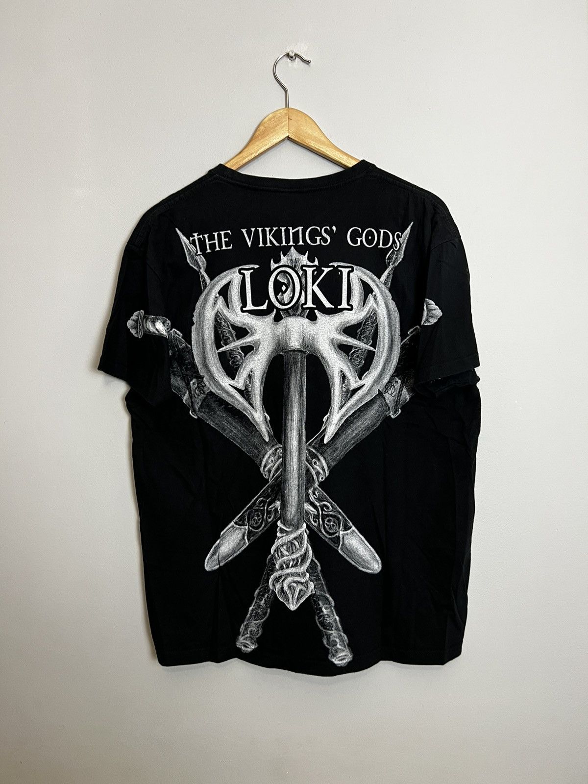 Other Vintage 00s Viking Loki Hammer Fantasy All Over Print Tshirt Size US M / EU 48-50 / 2 - 2 Thumbnail