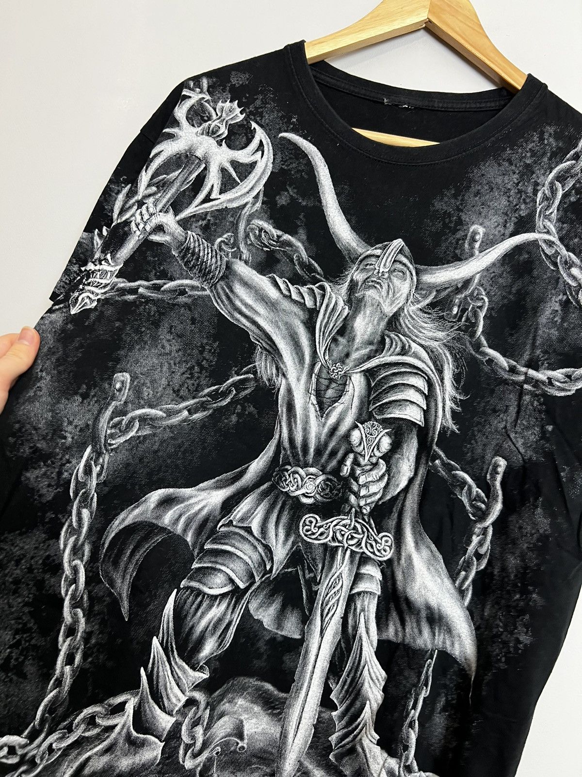Other Vintage 00s Viking Loki Hammer Fantasy All Over Print Tshirt Size US M / EU 48-50 / 2 - 3 Thumbnail