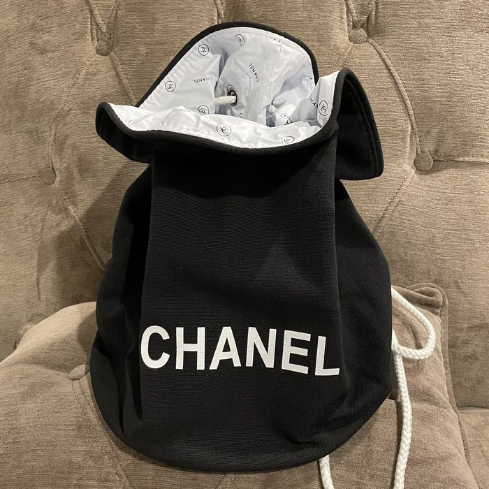 chanel canvas bucket bag