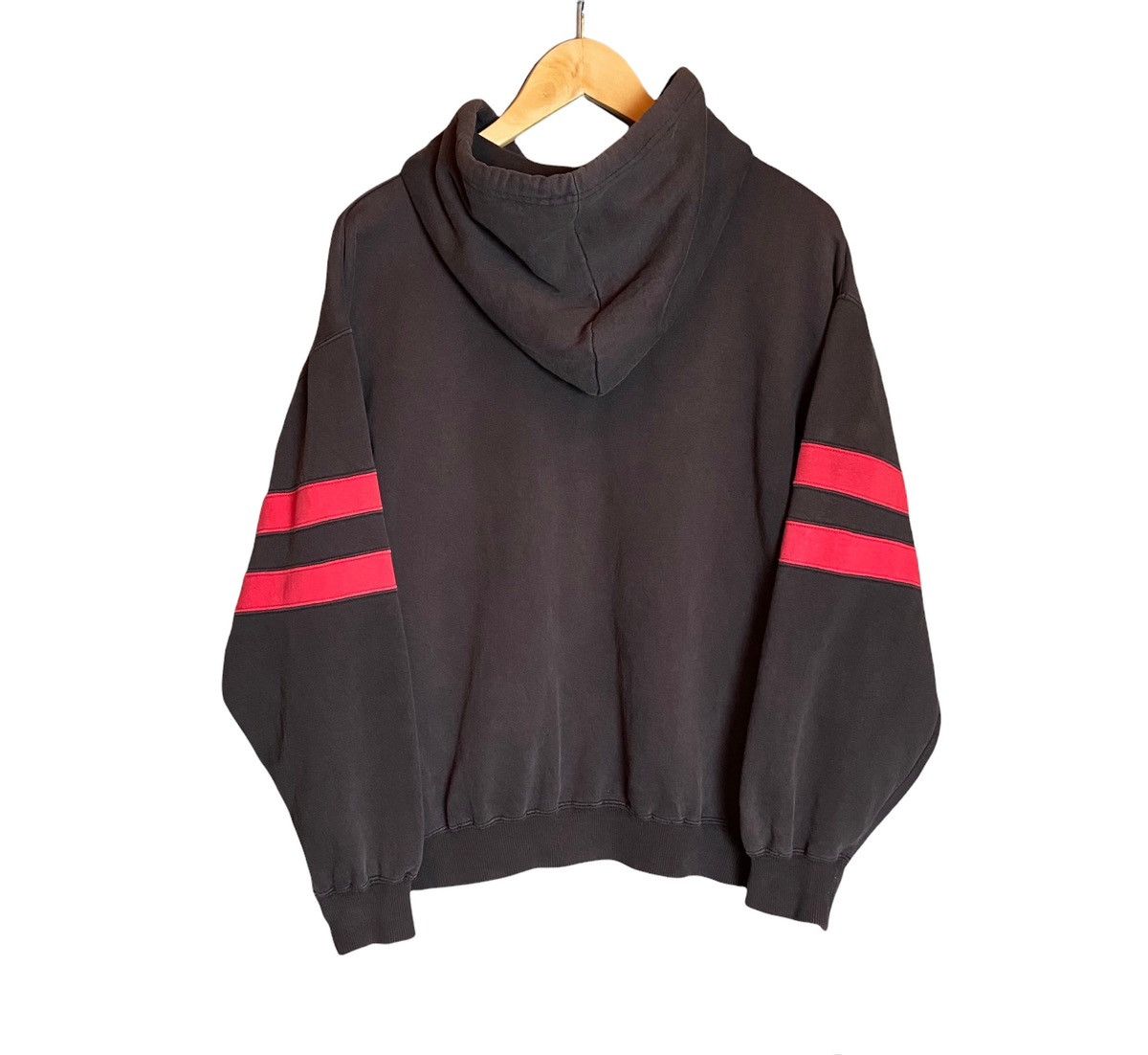 Stussy × Vintage Rare Vintage 90s Stussy Big OL Star Striped Pullover Hoodie Size US L / EU 52-54 / 3 - 2 Thumbnail
