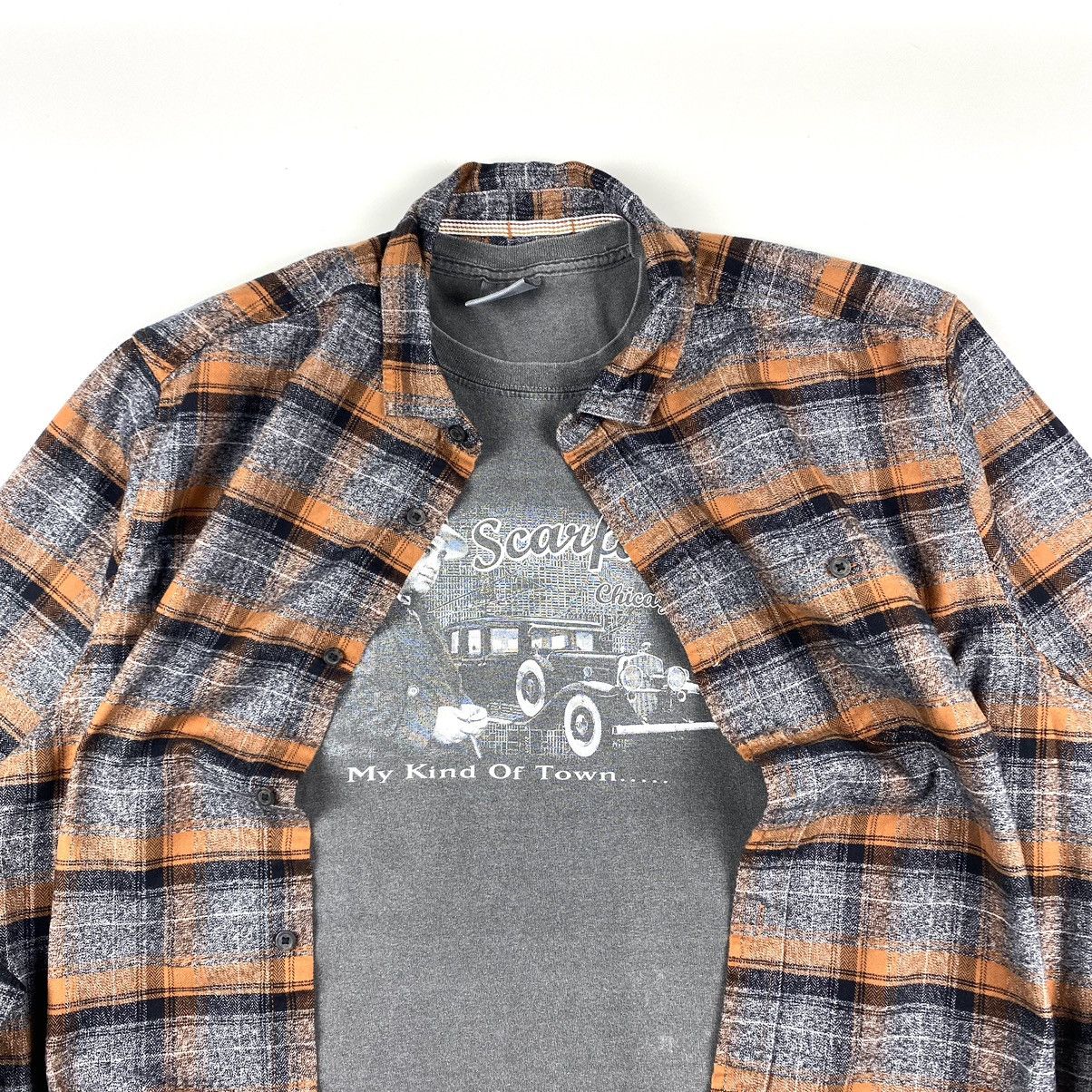 Flannel Brown Vintage Flannel Shirt Checkered Old Money Style Size US XL / EU 56 / 4 - 2 Thumbnail