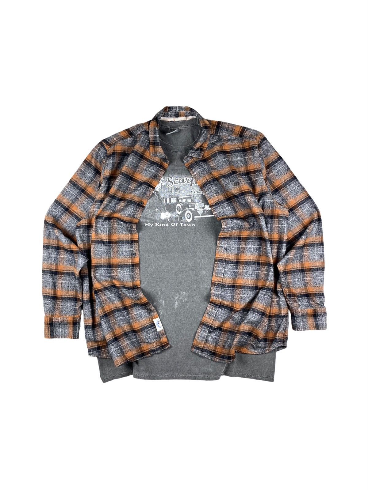Flannel Brown Vintage Flannel Shirt Checkered Old Money Style Size US XL / EU 56 / 4 - 1 Thumbnail