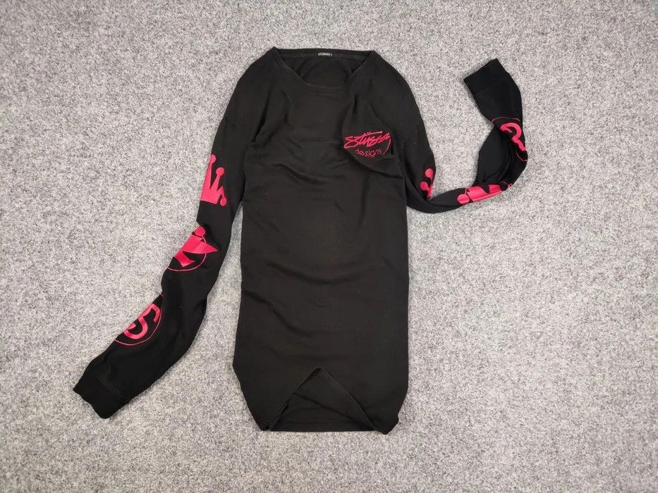 Stussy Vintage 90's Stussy Design Black Long Sleeve Red Logos Size US M / EU 48-50 / 2 - 6 Thumbnail