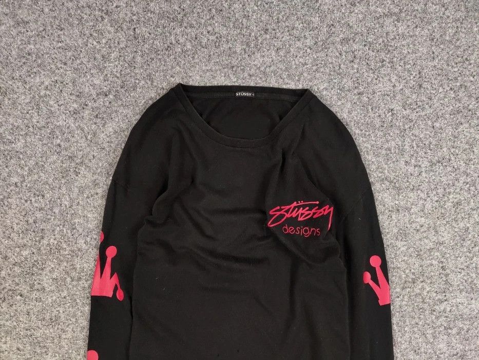 Stussy Vintage 90's Stussy Design Black Long Sleeve Red Logos Size US M / EU 48-50 / 2 - 3 Thumbnail