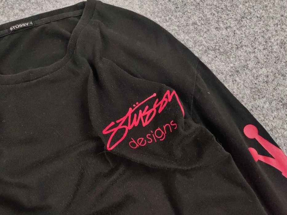 Stussy Vintage 90's Stussy Design Black Long Sleeve Red Logos Size US M / EU 48-50 / 2 - 5 Thumbnail