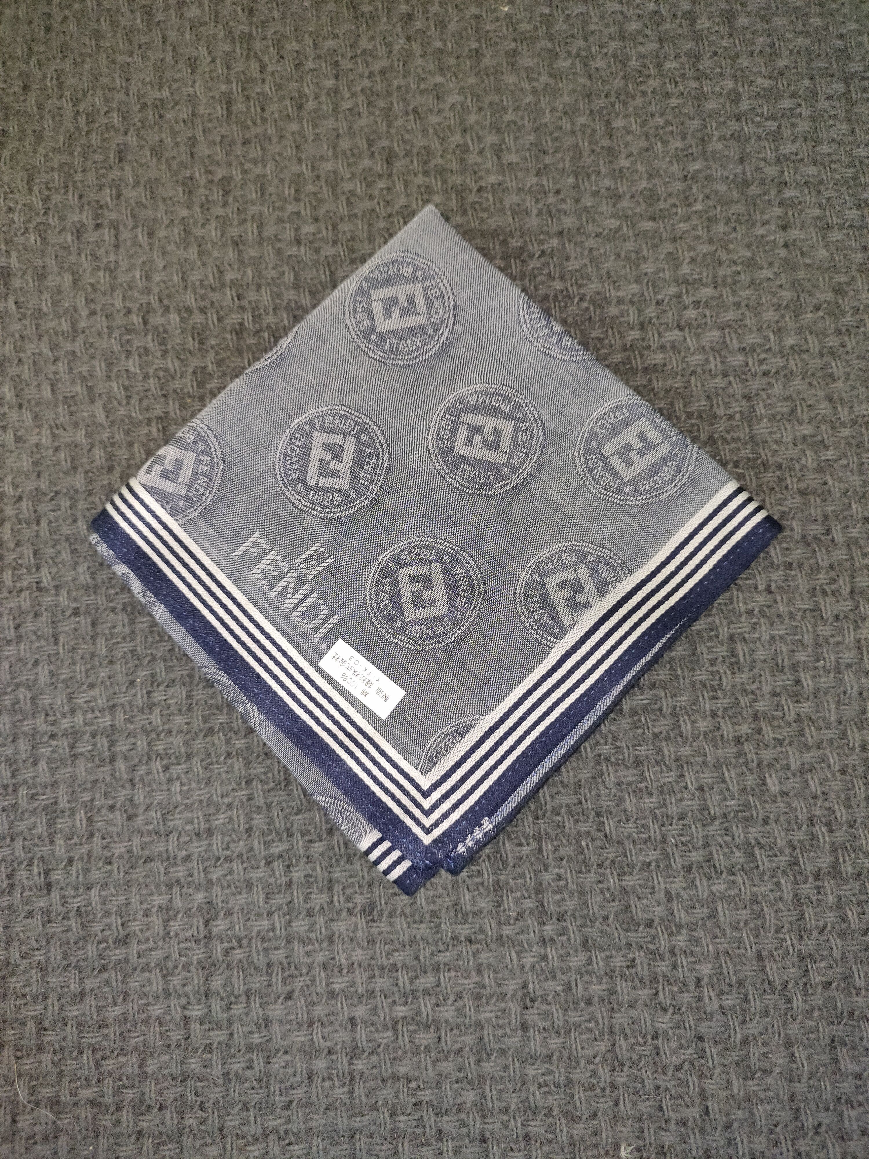 NOS Handky Fendi Embossed Logo Monogram Bandana