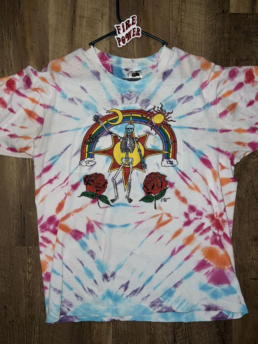 Grateful Dead Vintage 90s Grateful Dead tye dye skeleton t shirt Size US L / EU 52-54 / 3 - 2 Thumbnail
