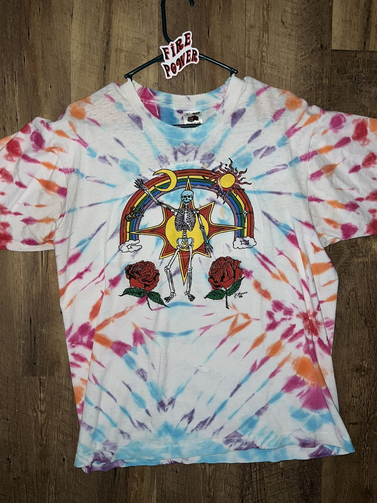 Grateful Dead Vintage 90s Grateful Dead tye dye skeleton t shirt Size US L / EU 52-54 / 3 - 1 Thumbnail