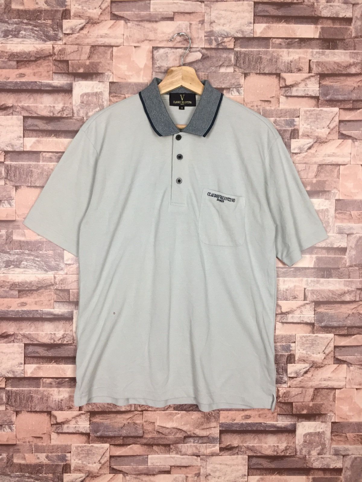 Other CLAUDIO VALENTINO EMBROIDERY POLO TEE #17-7 Size US M / EU 48-50 / 2 - 1 Thumbnail