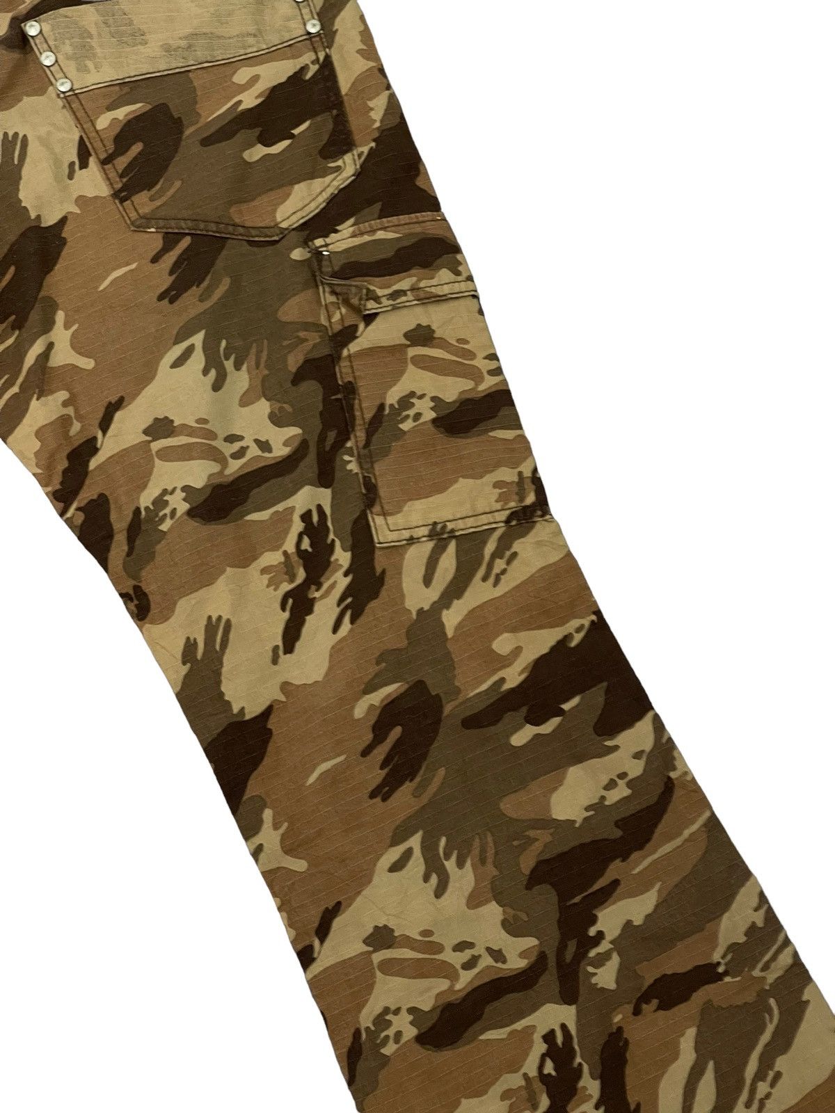 Japanese Brand Flare Cargo Ripstop Acoustic Tiger Stripe Low Rise Thin 4🟦4 Size US 33 - 16 Thumbnail