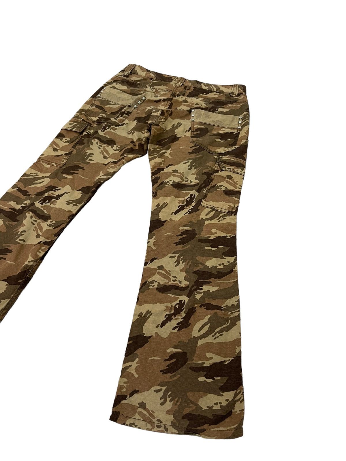 Japanese Brand Flare Cargo Ripstop Acoustic Tiger Stripe Low Rise Thin 4🟦4 Size US 33 - 12 Thumbnail