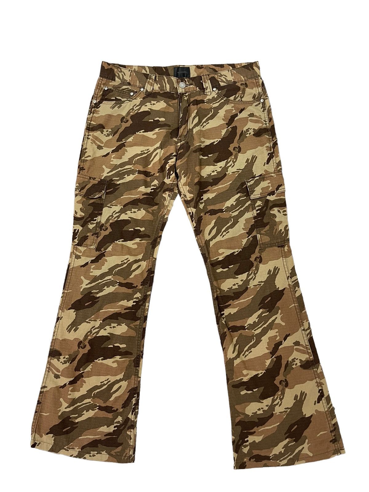 Japanese Brand Flare Cargo Ripstop Acoustic Tiger Stripe Low Rise Thin 4🟦4 Size US 33 - 2 Thumbnail