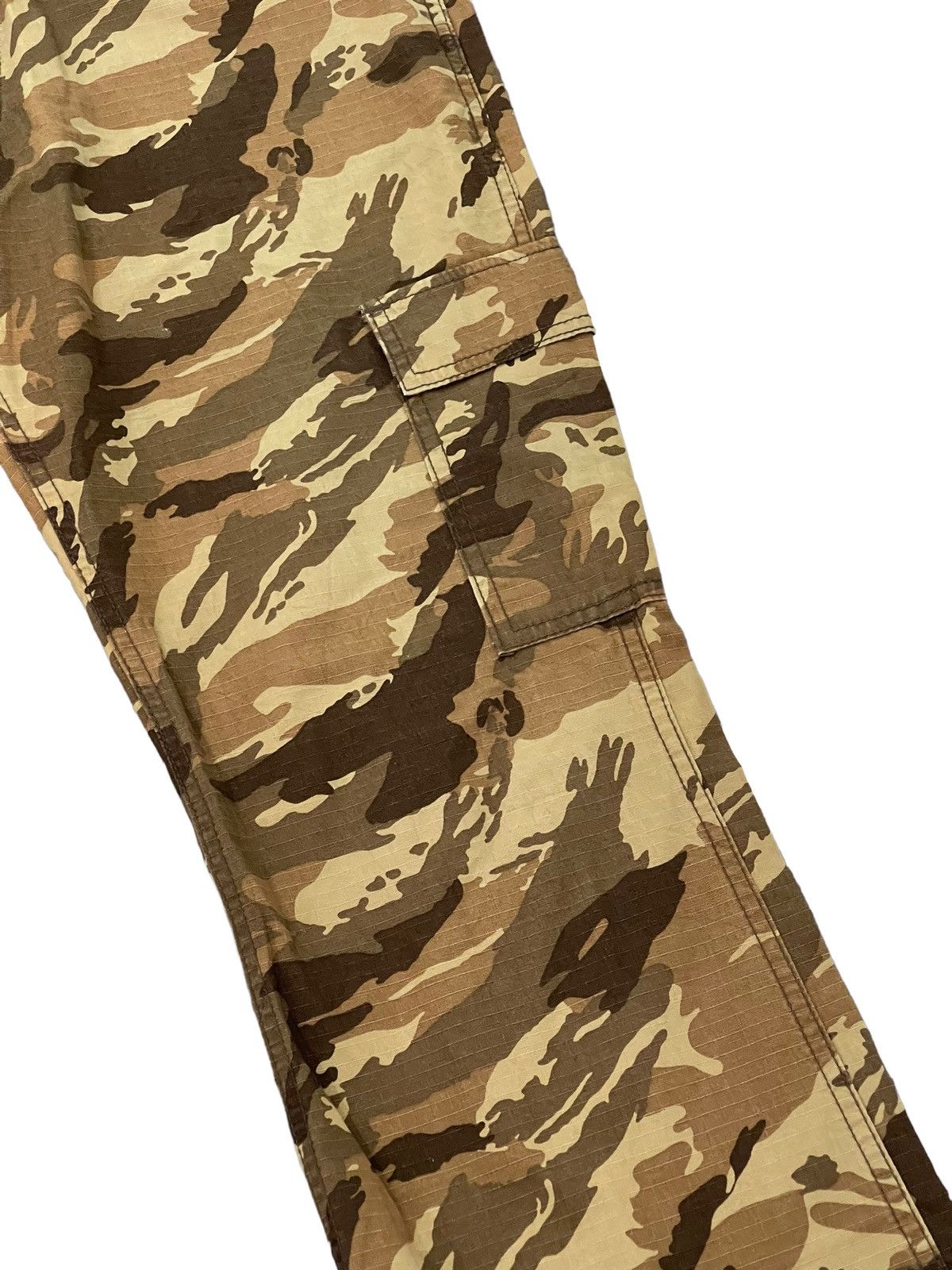 Japanese Brand Flare Cargo Ripstop Acoustic Tiger Stripe Low Rise Thin 4🟦4 Size US 33 - 7 Thumbnail