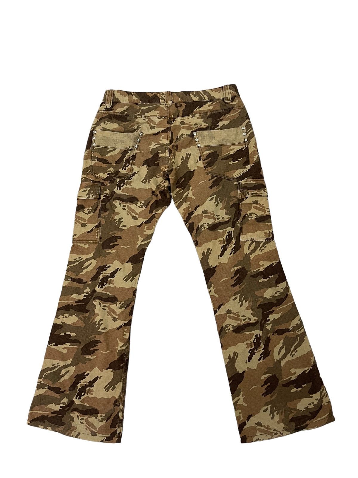 Japanese Brand Flare Cargo Ripstop Acoustic Tiger Stripe Low Rise Thin 4🟦4 Size US 33 - 10 Thumbnail
