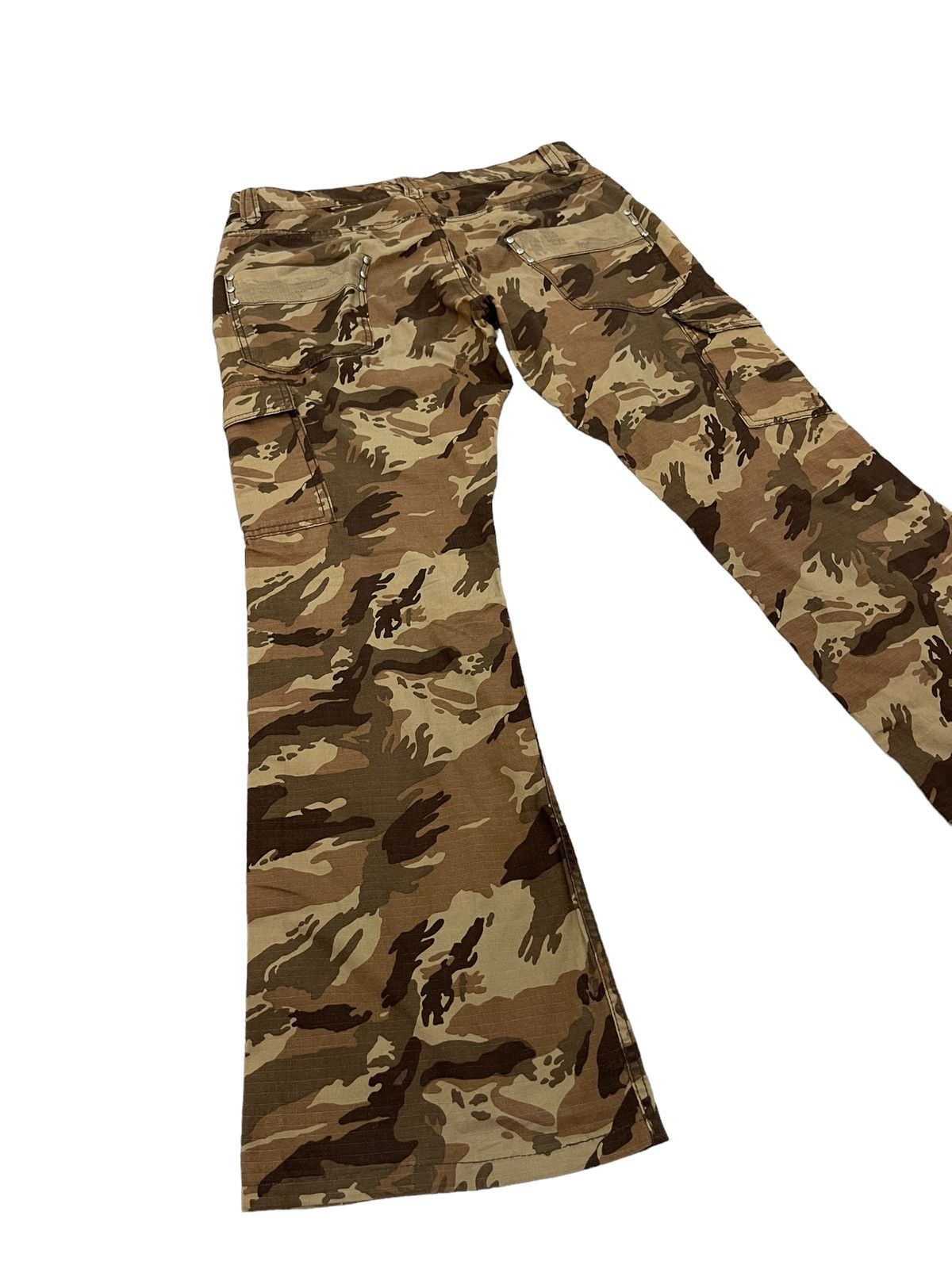 Japanese Brand Flare Cargo Ripstop Acoustic Tiger Stripe Low Rise Thin 4🟦4 Size US 33 - 11 Thumbnail