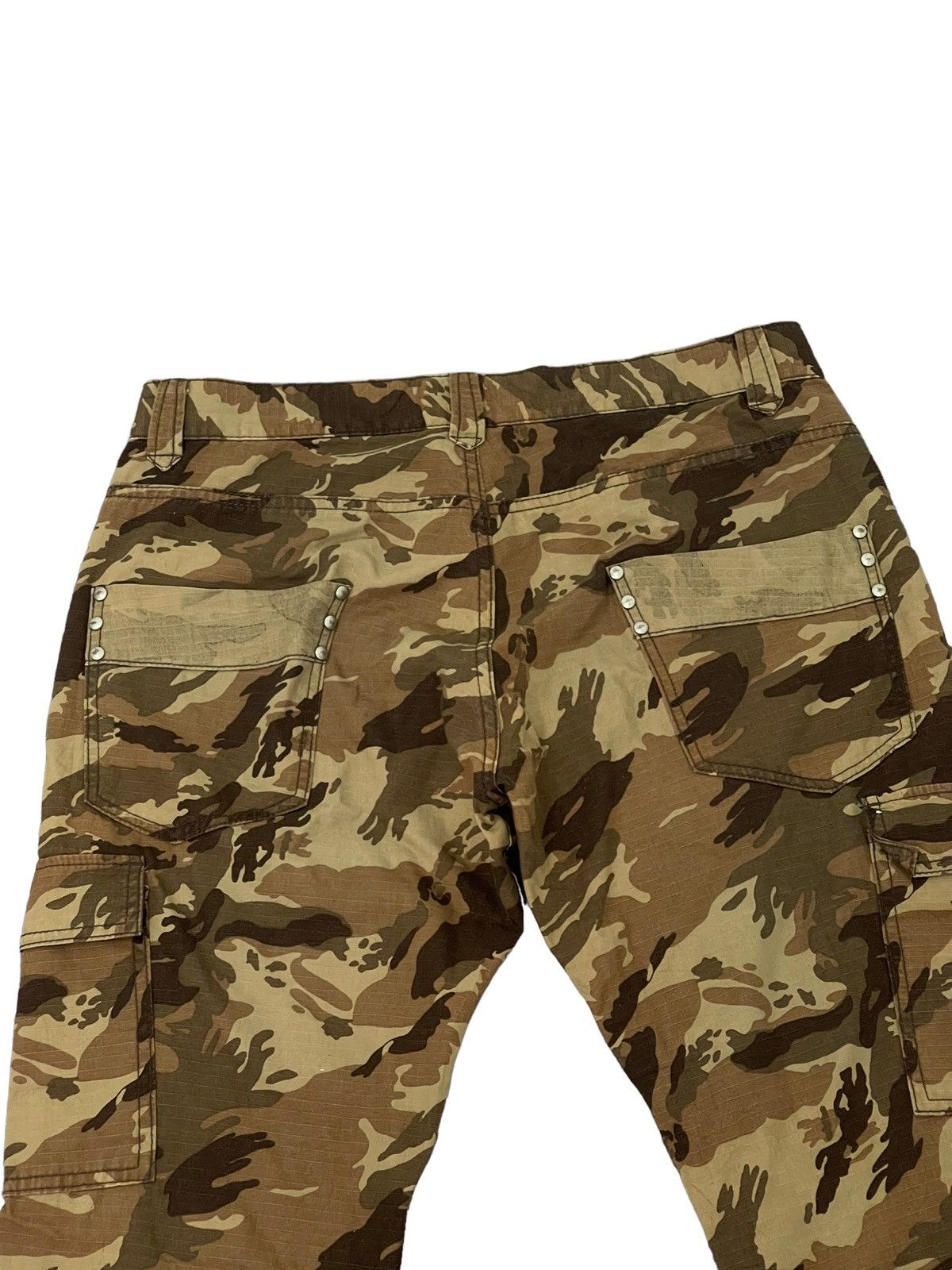 Japanese Brand Flare Cargo Ripstop Acoustic Tiger Stripe Low Rise Thin 4🟦4 Size US 33 - 17 Thumbnail