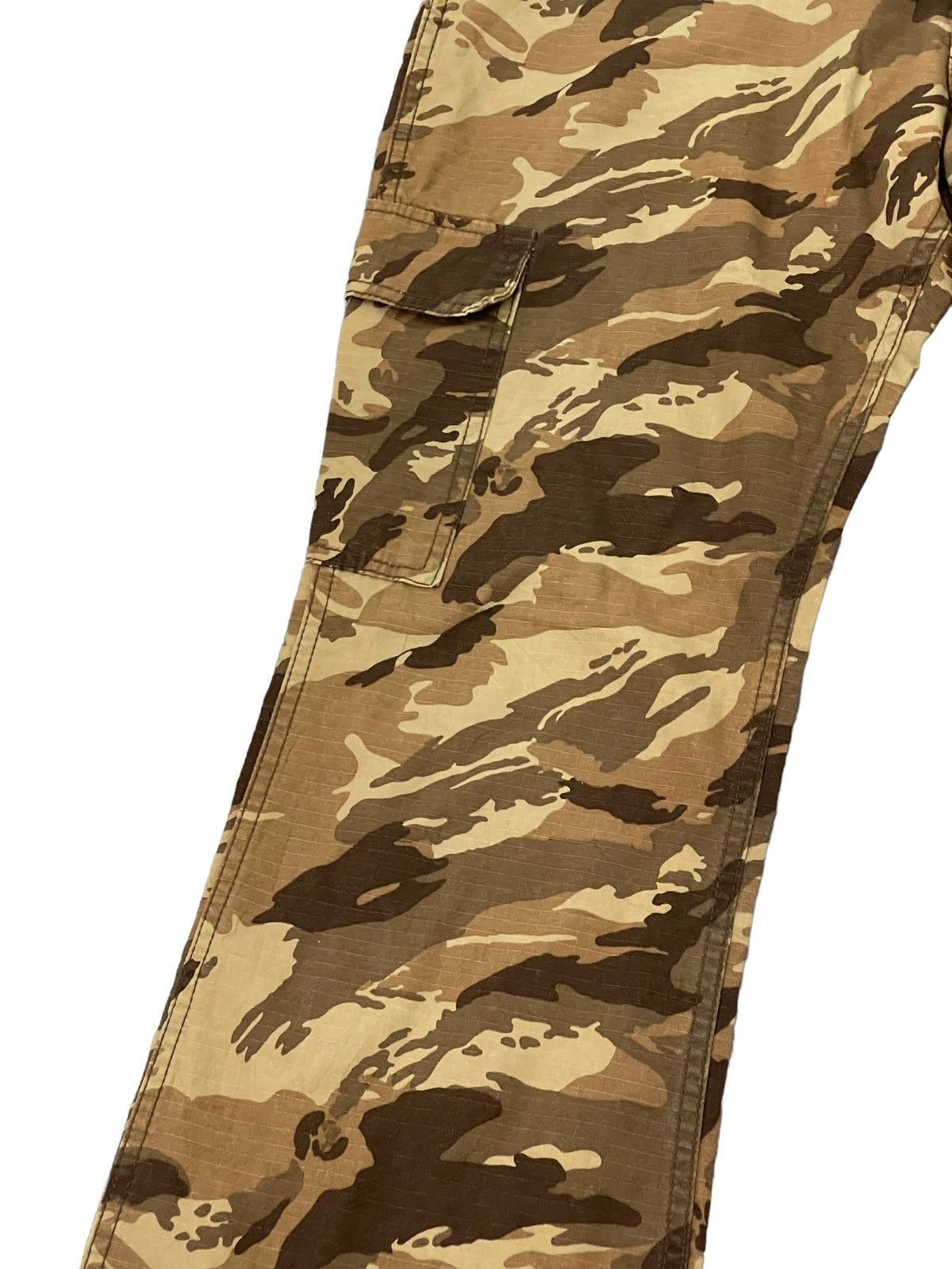 Japanese Brand Flare Cargo Ripstop Acoustic Tiger Stripe Low Rise Thin 4🟦4 Size US 33 - 6 Thumbnail