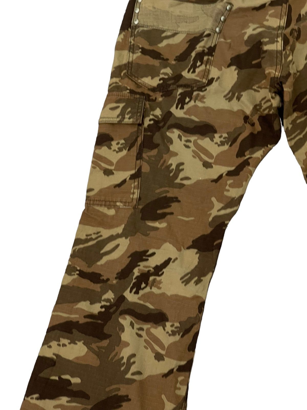 Japanese Brand Flare Cargo Ripstop Acoustic Tiger Stripe Low Rise Thin 4🟦4 Size US 33 - 15 Thumbnail