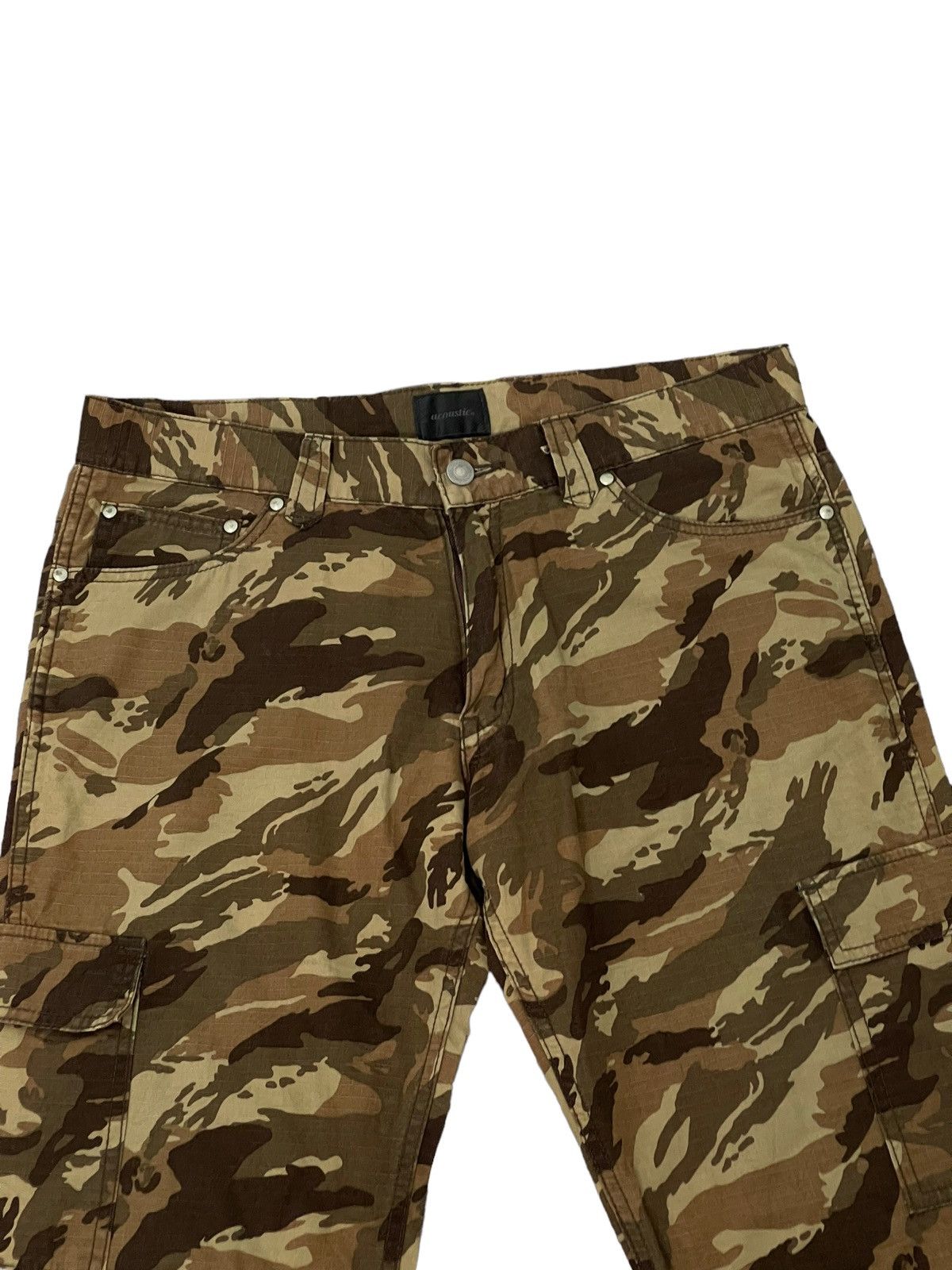 Japanese Brand Flare Cargo Ripstop Acoustic Tiger Stripe Low Rise Thin 4🟦4 Size US 33 - 8 Thumbnail