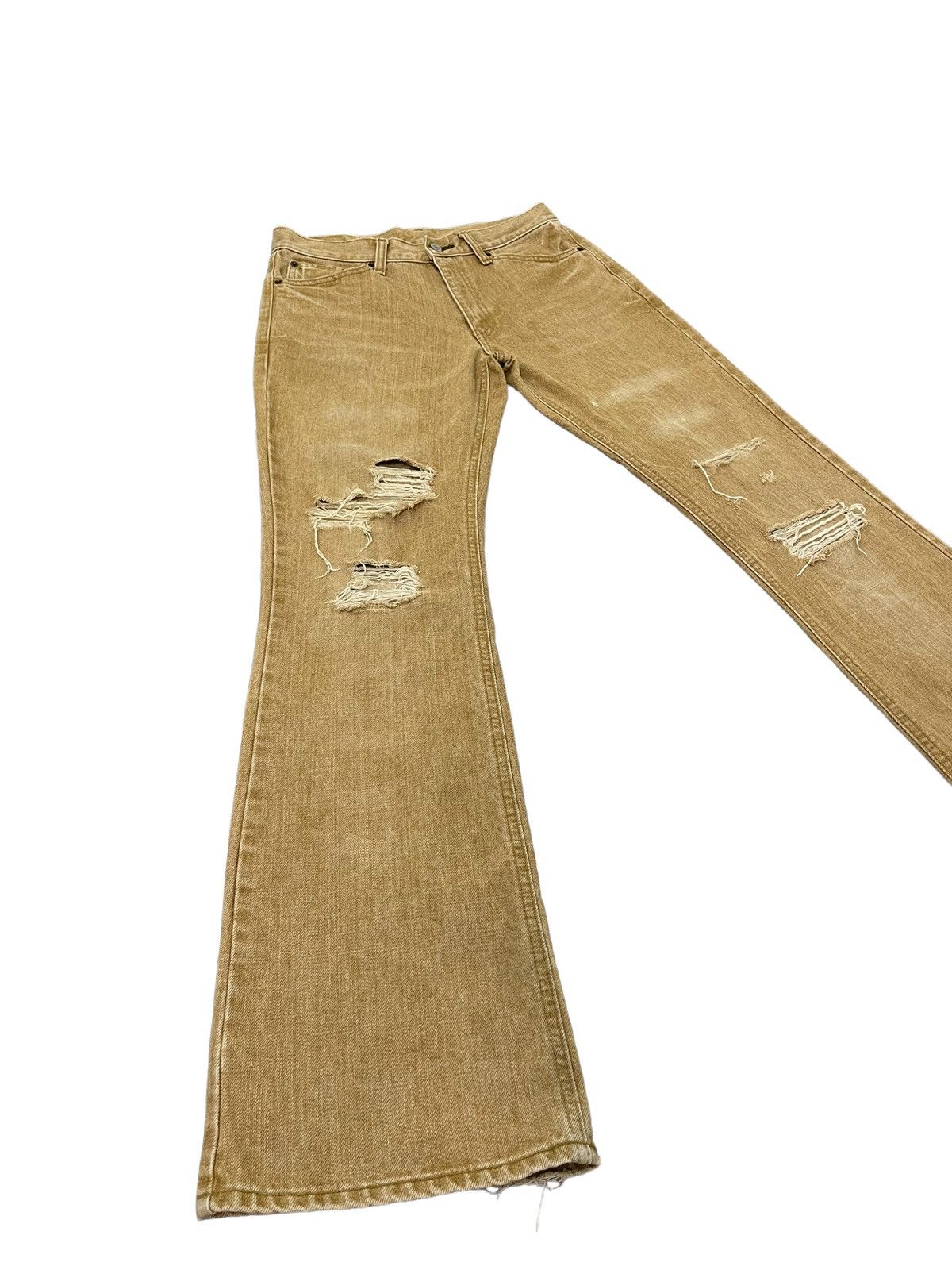 Japanese Brand Flare Jeans Bobson Distressed Denim Boot Cut 4🟦4 Size US 31 - 1 Thumbnail