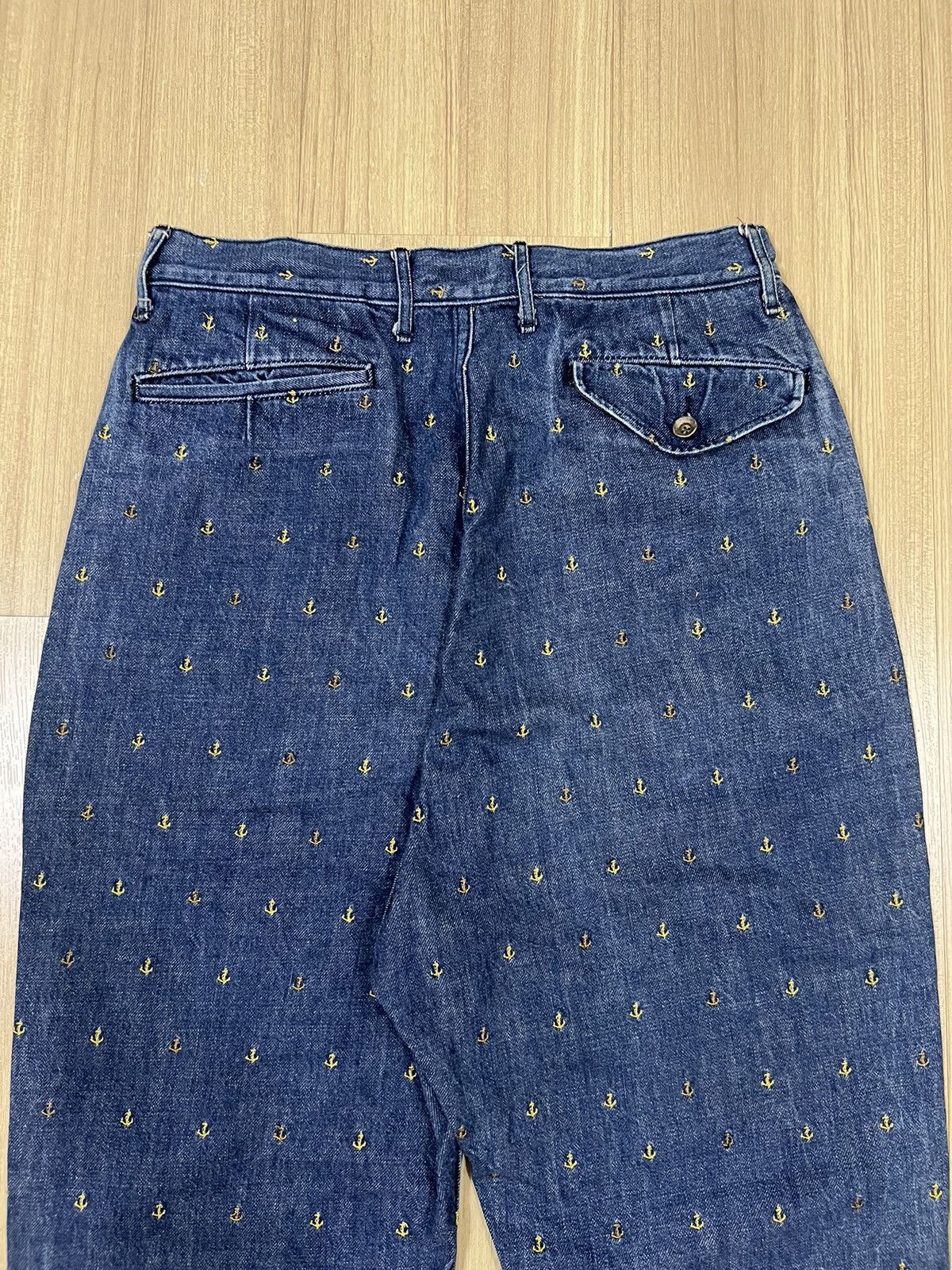 Kapital Kountry OG Kapital Anchor Embroidery 🎈Hakama Worker Crop Denim Jeans Size US 27 - 5 Thumbnail