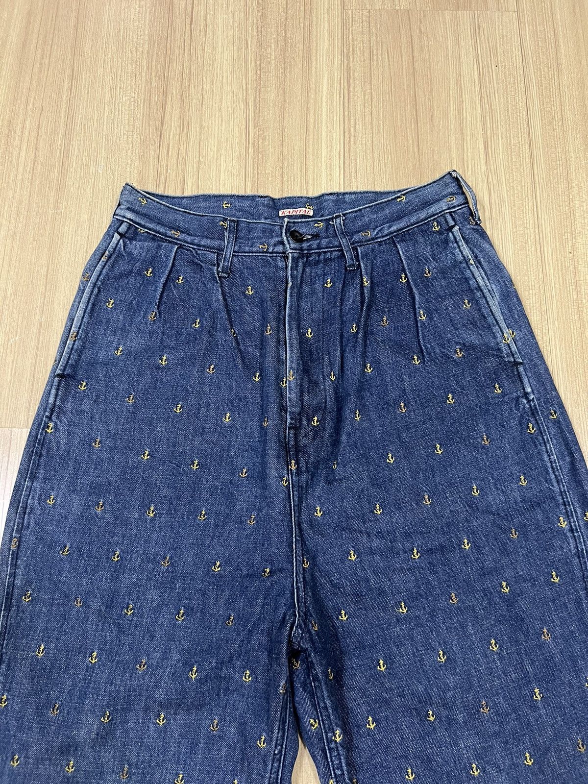 Kapital Kountry OG Kapital Anchor Embroidery 🎈Hakama Worker Crop Denim Jeans Size US 27 - 4 Thumbnail