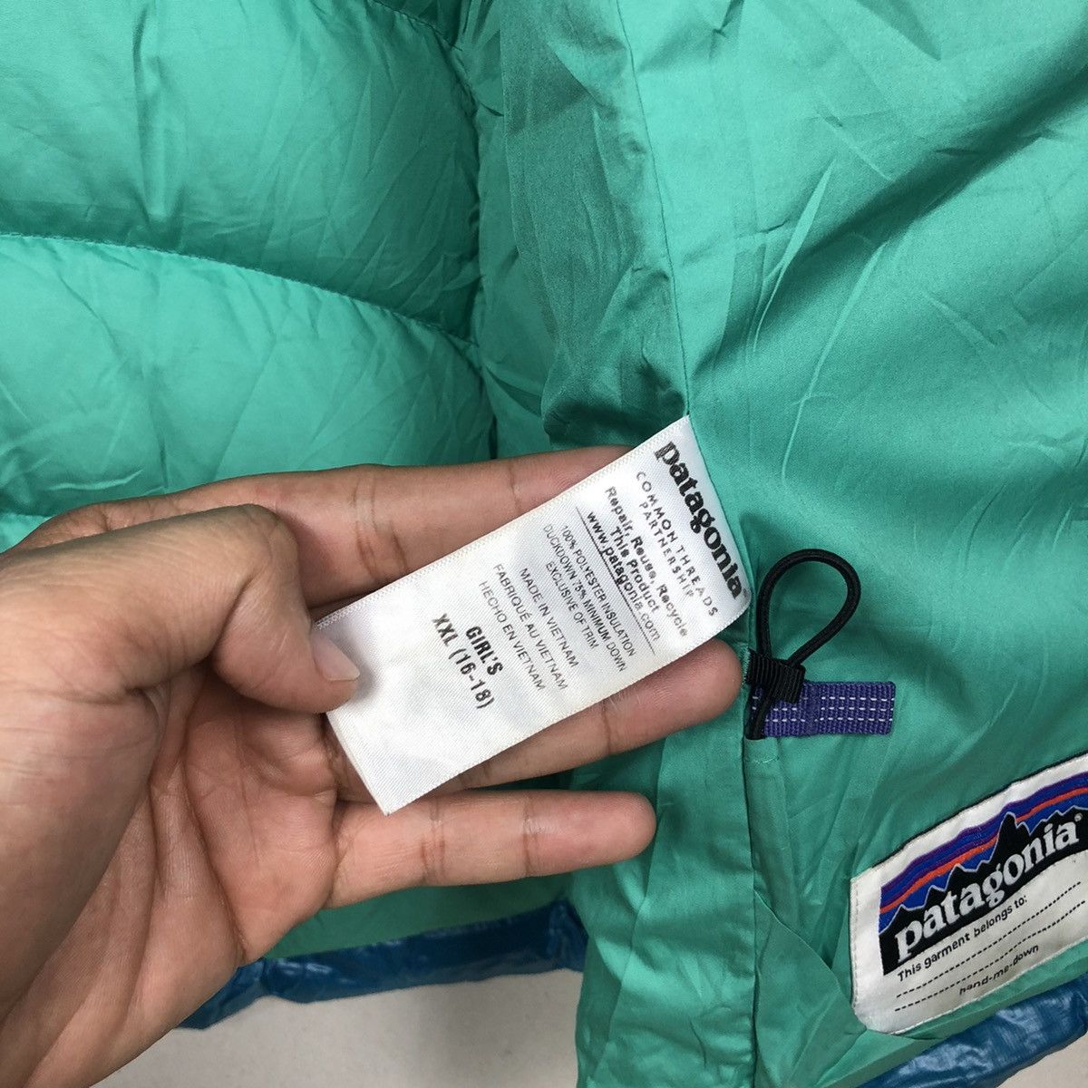 Patagonia Vintage Patagonia Puffer Down Blue Jacket Hoodies Size XXL / US 16-18 / IT 52-54 - 12 Thumbnail