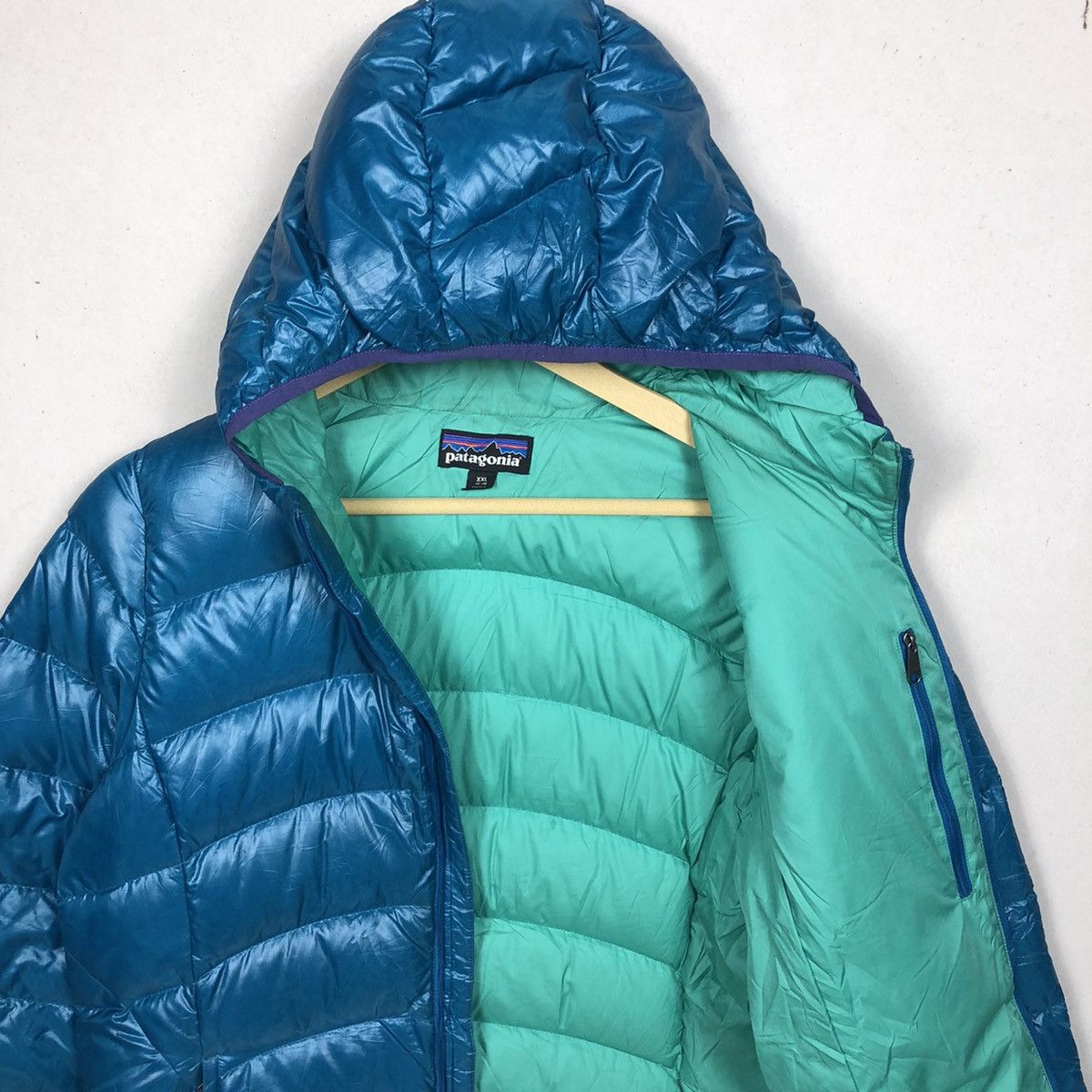 Patagonia Vintage Patagonia Puffer Down Blue Jacket Hoodies Size XXL / US 16-18 / IT 52-54 - 10 Thumbnail