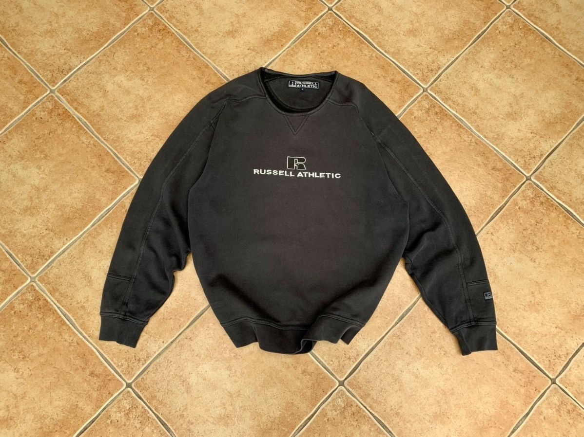 Russell Athletic × Vintage Vintage Washed Black Russell Athletic Crewneck Spellout Size US M / EU 48-50 / 2 - 1 Thumbnail