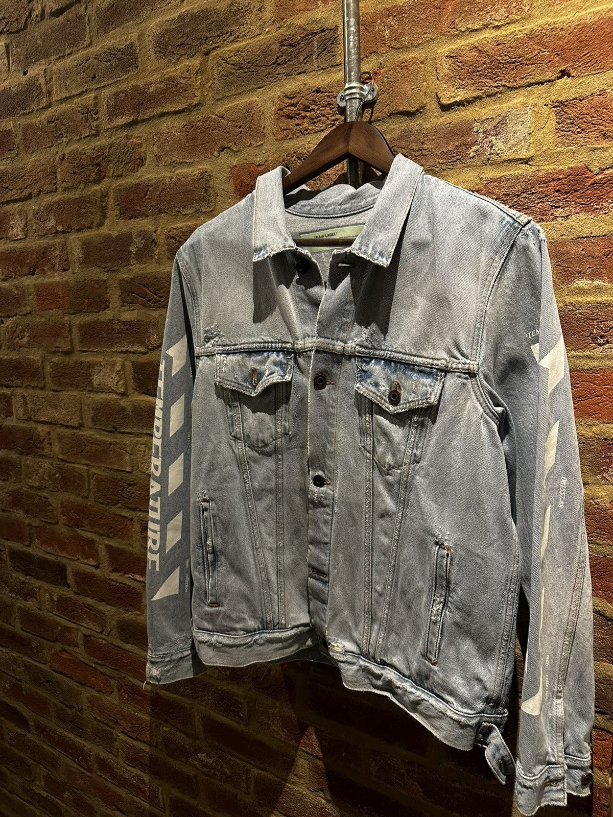 image of Off White “Temperature” Denim Jacket, Men's (Size Small)