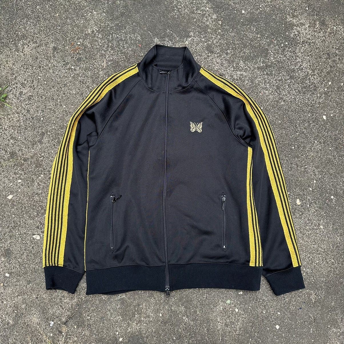 image of Needles - Embroidered Logo Track Jacket in Black, Men's (Size Medium)