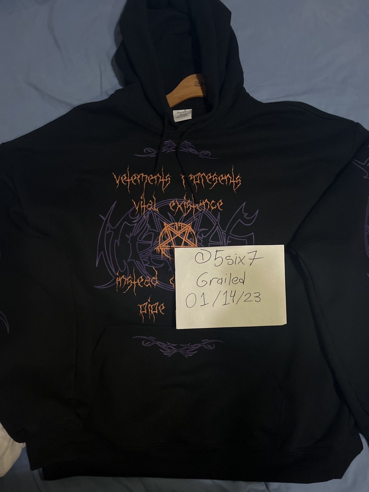 Vetements VETEMENTS FW22 VITAL EXISTENCE HOODIE Size US S / EU 44-46 / 1 - 10 Thumbnail