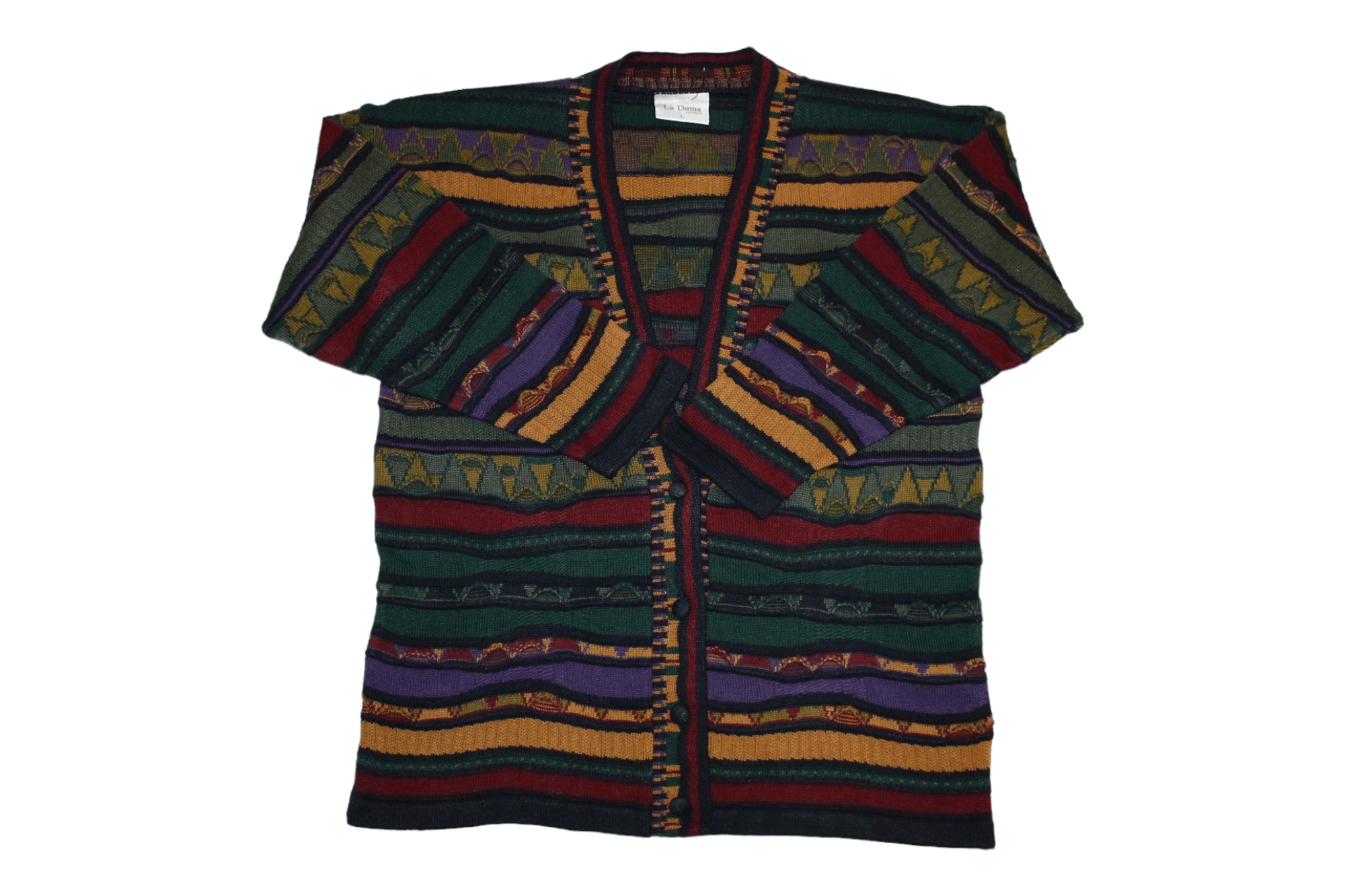 Coogi 🔥 La Madame Australia Coogi Multicolor Chunky Knit Cardigan Size L / US 10 / IT 46 - 1 Thumbnail
