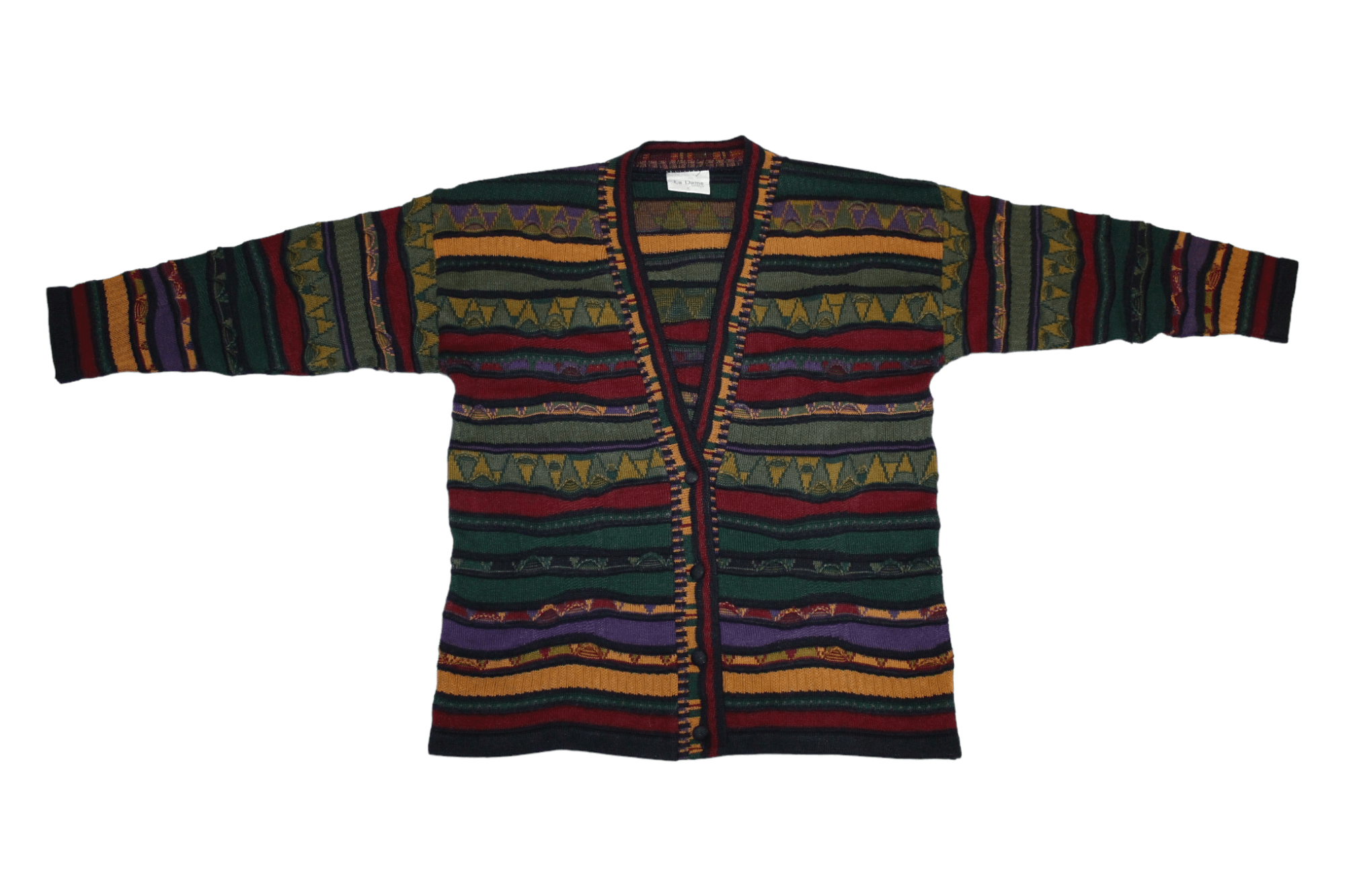 Coogi 🔥 La Madame Australia Coogi Multicolor Chunky Knit Cardigan Size L / US 10 / IT 46 - 3 Thumbnail