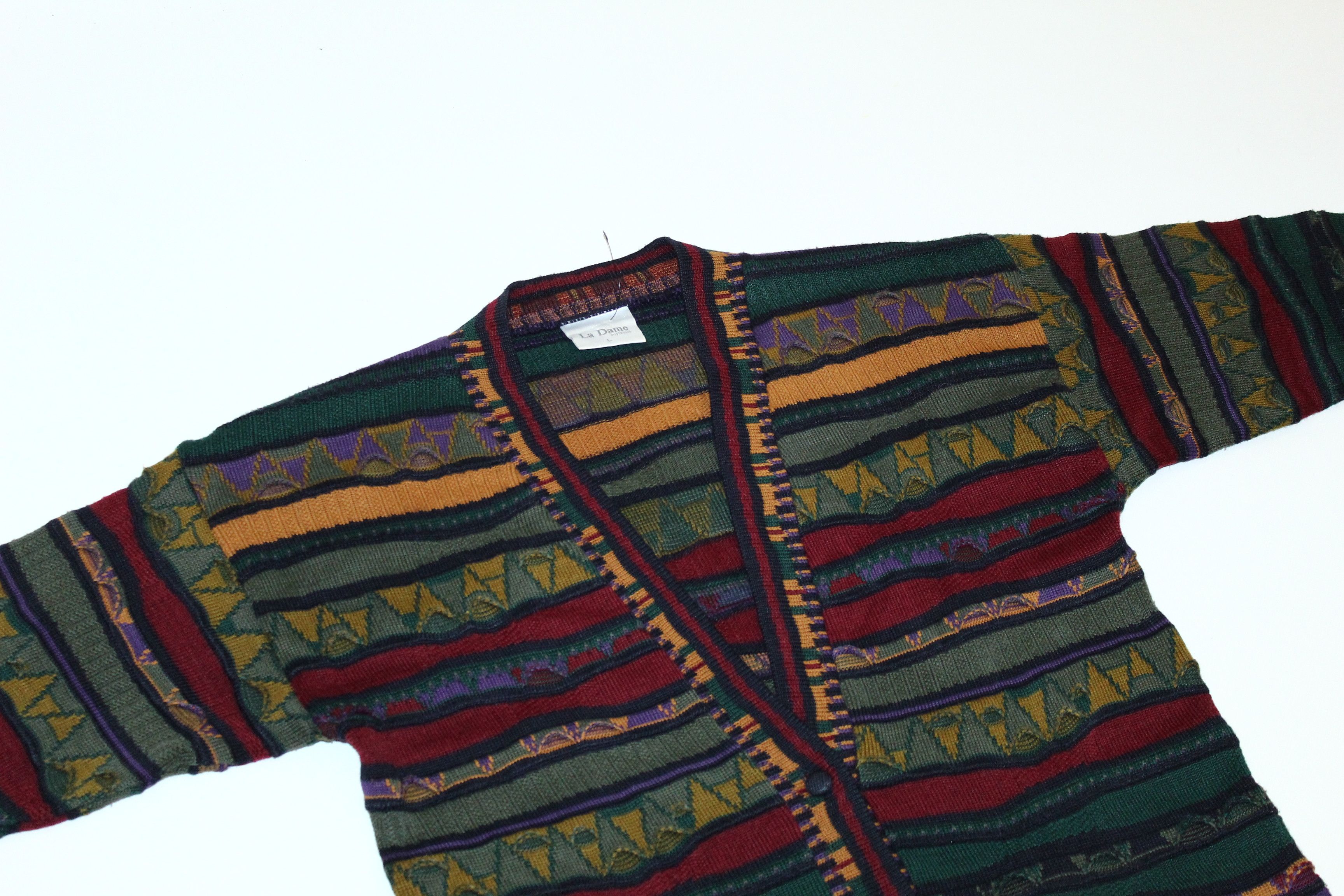 Coogi 🔥 La Madame Australia Coogi Multicolor Chunky Knit Cardigan Size L / US 10 / IT 46 - 7 Thumbnail