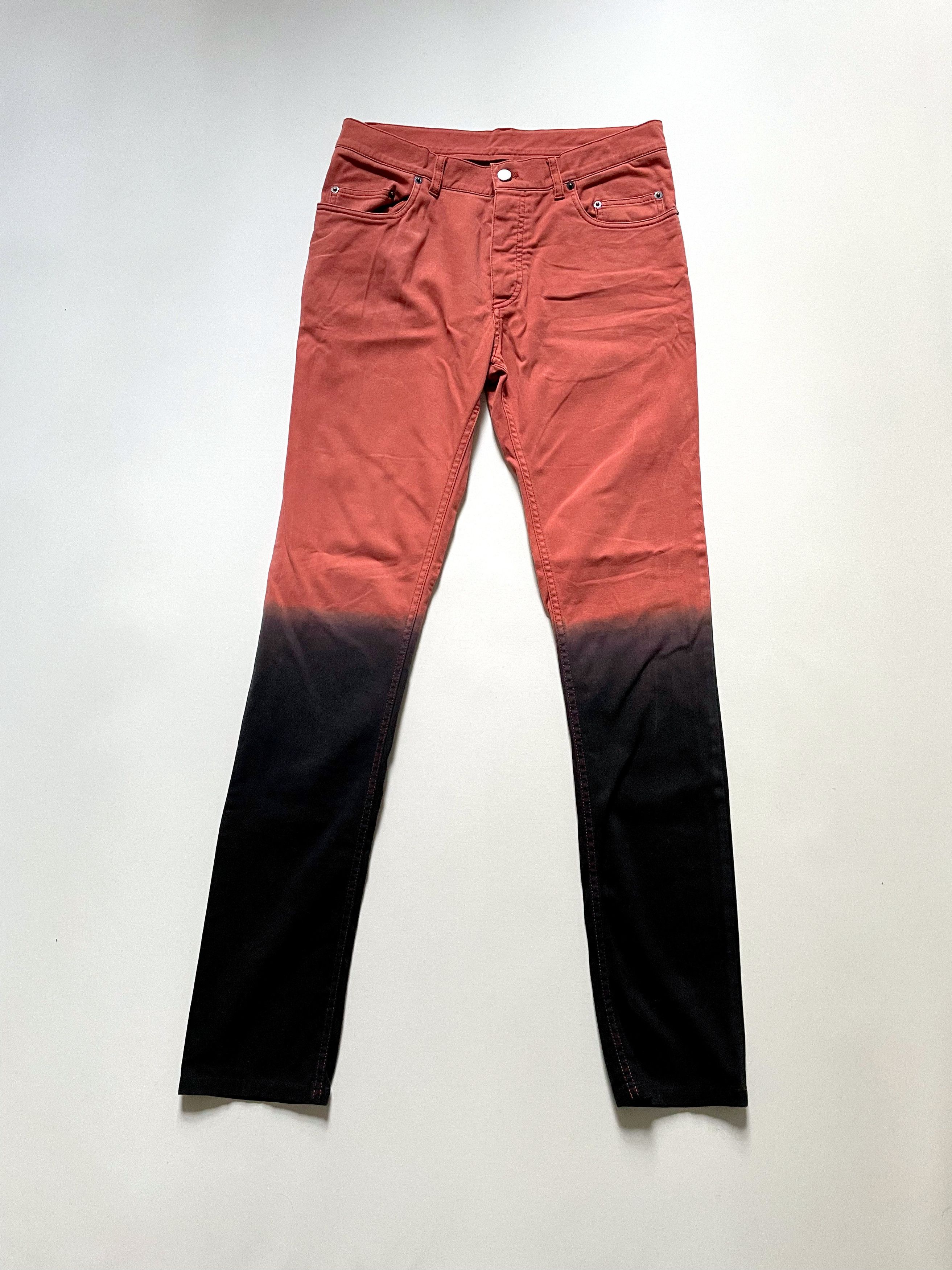 Orange black dip dye ombre jeans