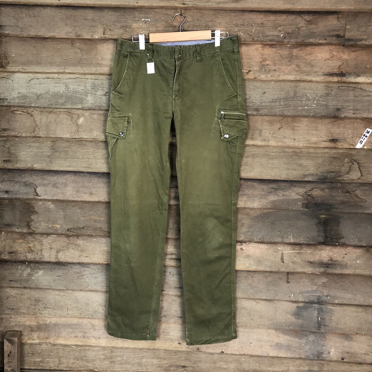 image of Takeo Kikuchi Tk Mix Piece Green Cargo Multipocket Pants 1890, Men's (Size 31)