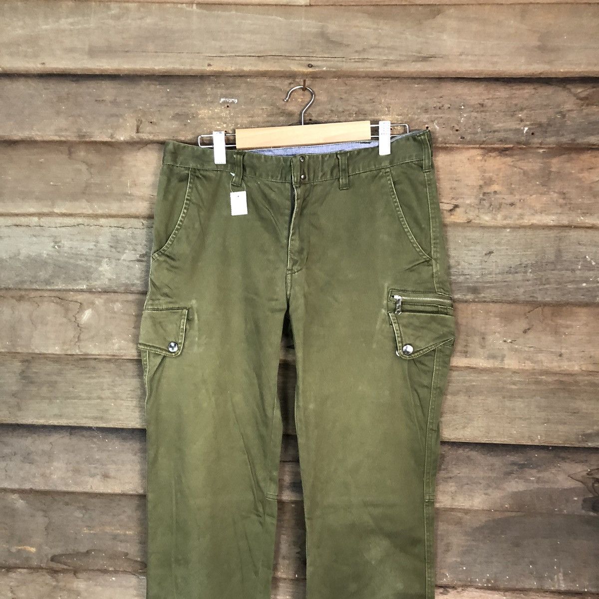 Japanese Brand DL TK Mix Piece Green Cargo Multipocket Pants #1890 Size US 30 / EU 46 - 2 Thumbnail