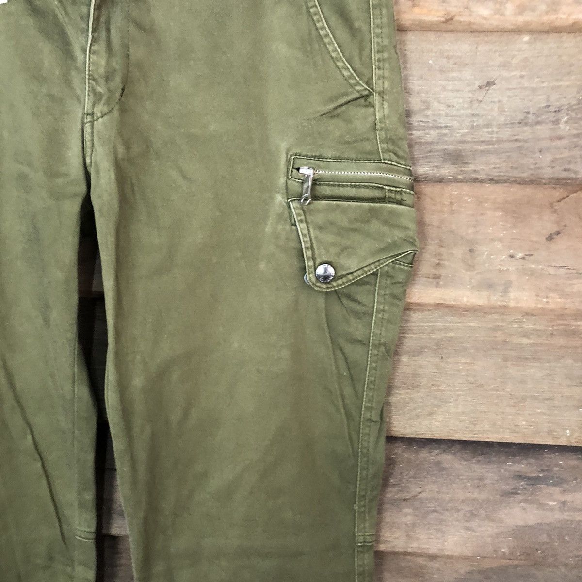 Japanese Brand DL TK Mix Piece Green Cargo Multipocket Pants #1890 Size US 30 / EU 46 - 7 Thumbnail