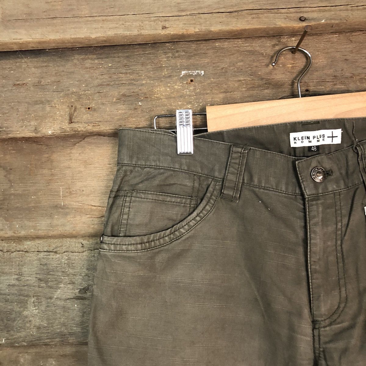 Japanese Brand DL Klein Plus Green Cargo Multipocket Pants #1885 Size 32" / US 10 / IT 46 - 4 Thumbnail