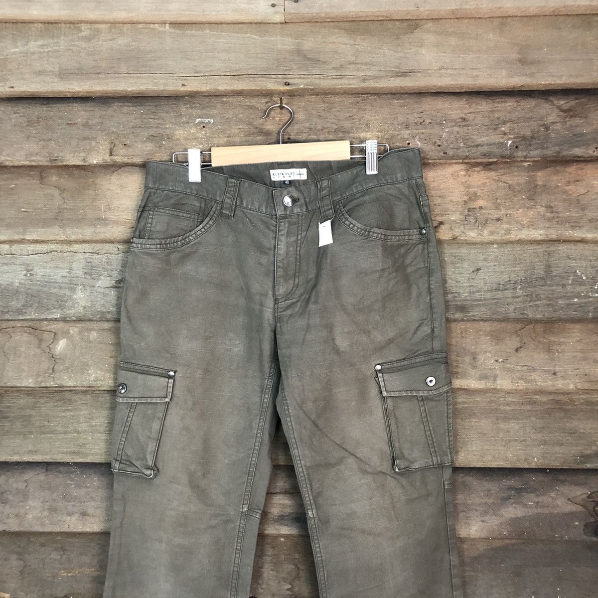 Japanese Brand DL Klein Plus Green Cargo Multipocket Pants #1885 Size 32" / US 10 / IT 46 - 2 Thumbnail