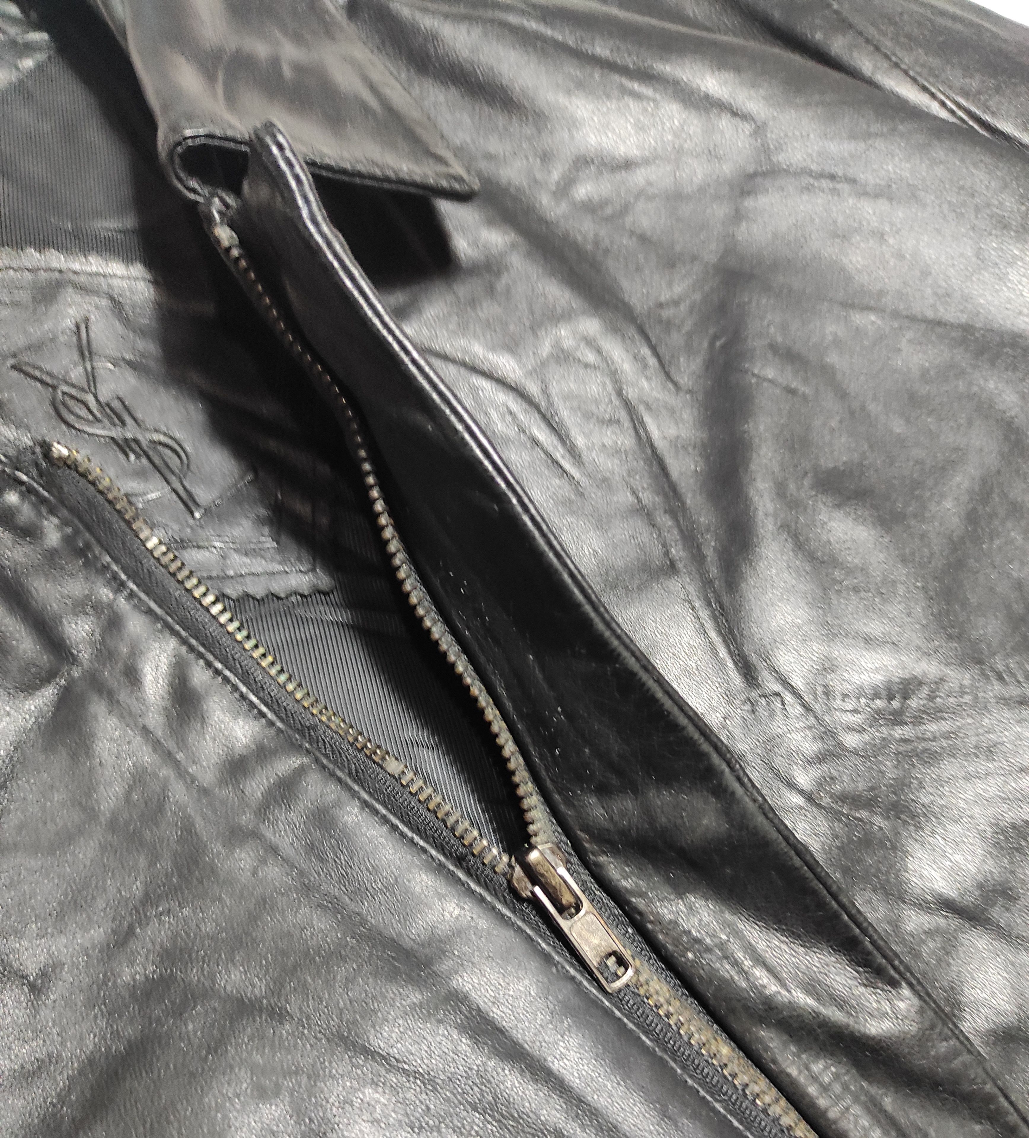 Yves Saint Laurent Yves Saint Laurent Black Leather Coat Jacket Size US L / EU 52-54 / 3 - 10 Thumbnail