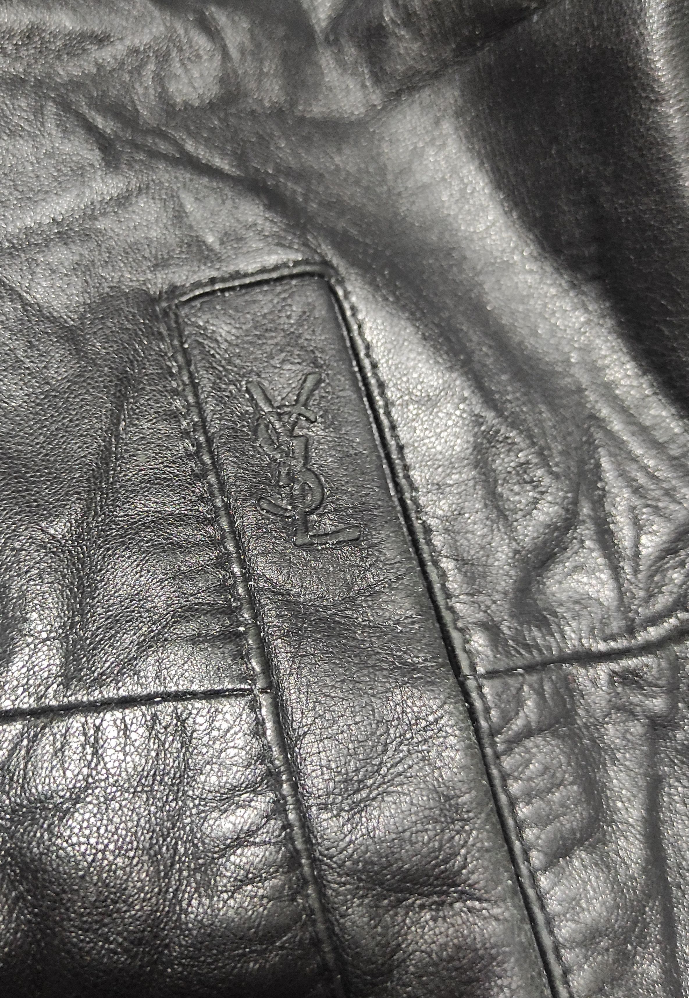 Yves Saint Laurent Yves Saint Laurent Black Leather Coat Jacket Size US L / EU 52-54 / 3 - 9 Thumbnail
