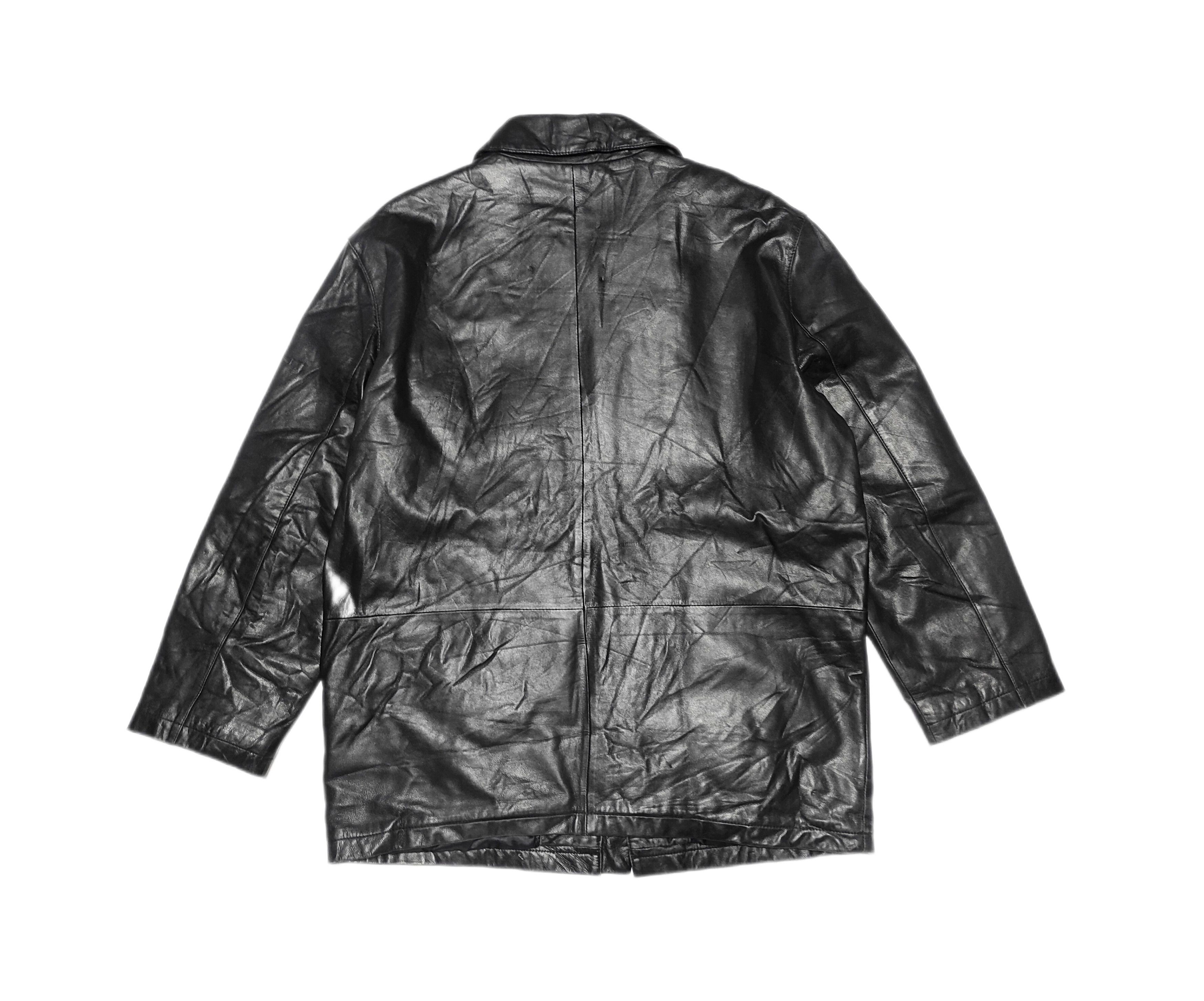 Yves Saint Laurent Yves Saint Laurent Black Leather Coat Jacket Size US L / EU 52-54 / 3 - 3 Thumbnail
