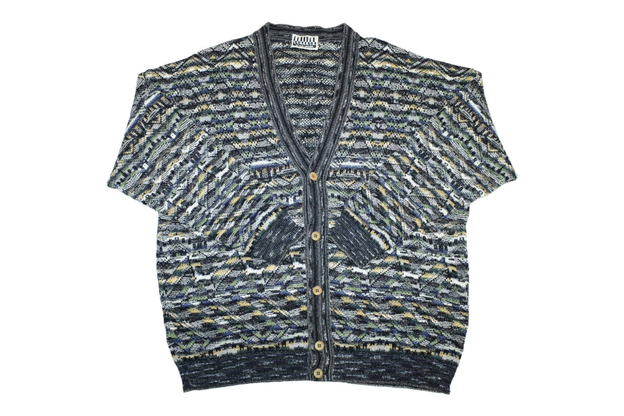 Missoni 🔥90's Marcazzani Crazy Intarsia Knit Cardigan like Missoni Size US XL / EU 56 / 4 - 1 Thumbnail