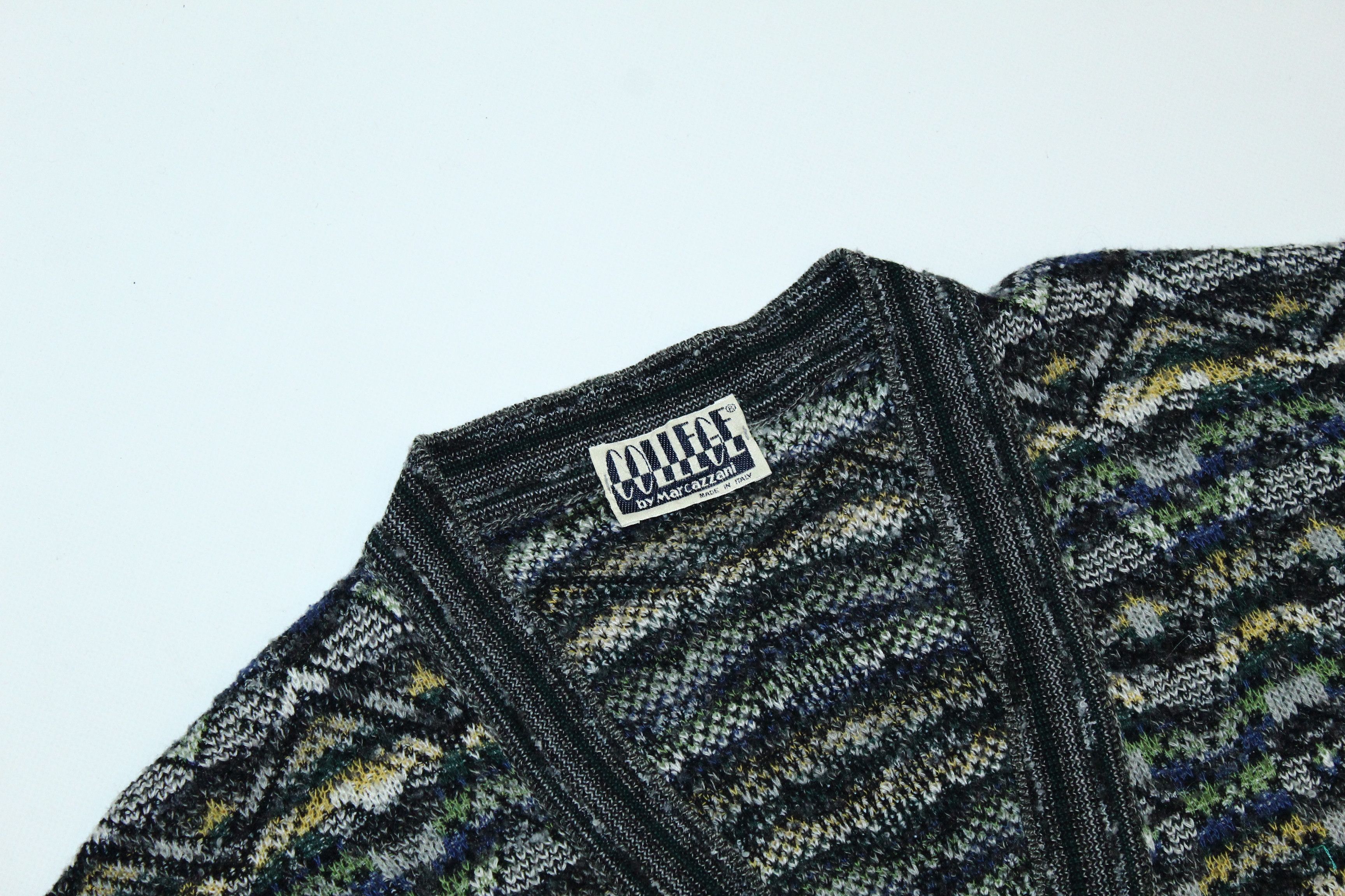 Missoni 🔥90's Marcazzani Crazy Intarsia Knit Cardigan like Missoni Size US XL / EU 56 / 4 - 2 Thumbnail