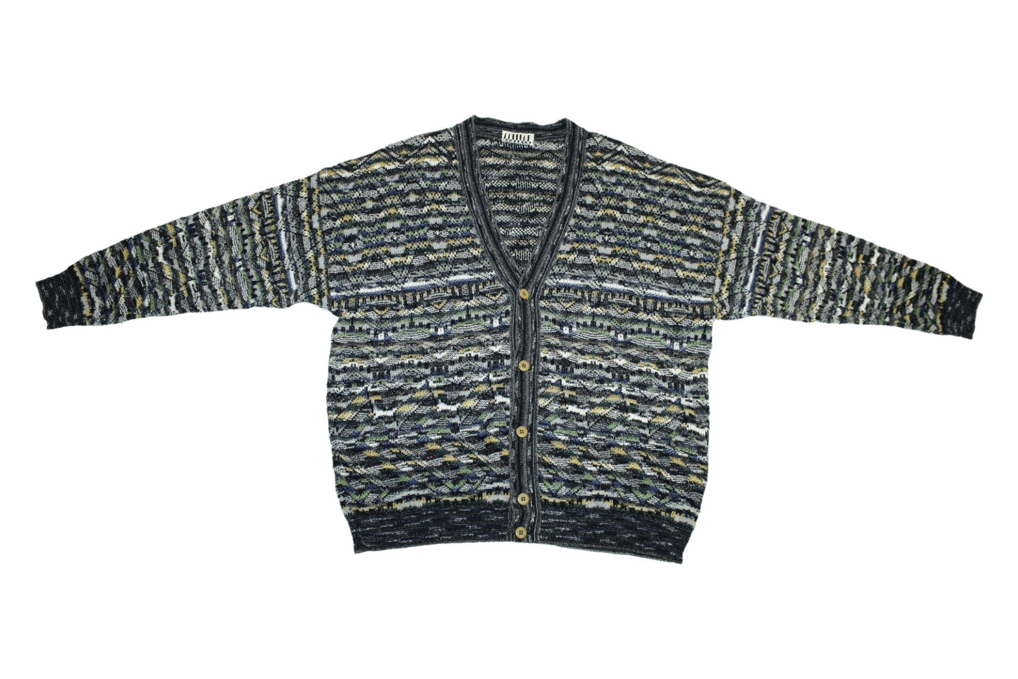 Missoni 🔥90's Marcazzani Crazy Intarsia Knit Cardigan like Missoni Size US XL / EU 56 / 4 - 4 Thumbnail